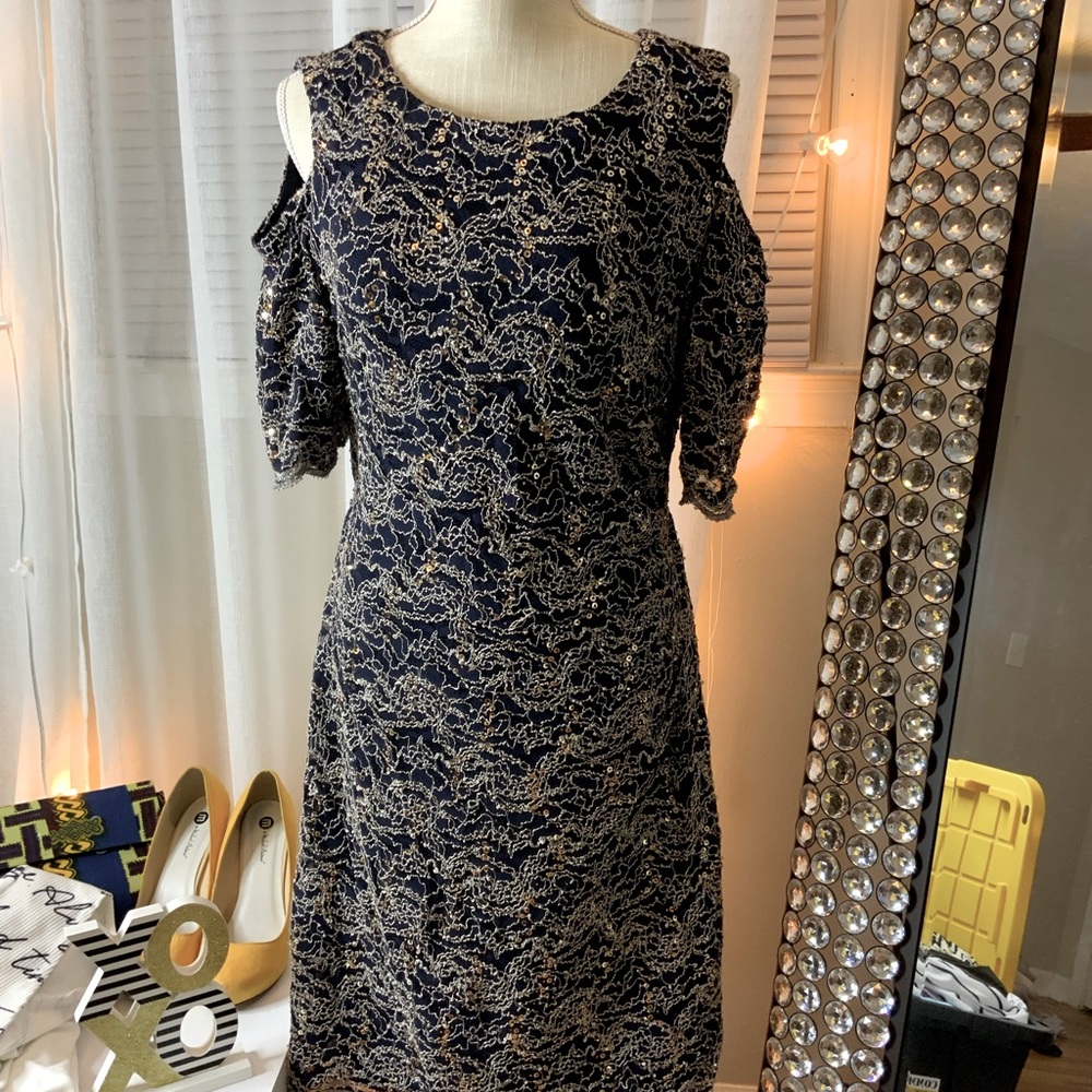 Midnight blue & Sequined dress